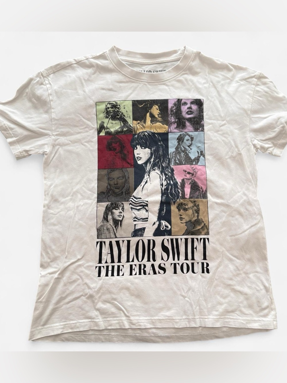 Official Taylor Swift The Eras Tour White Graphic Tee Size S